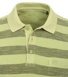 Redmond Poloshirt gestreift Gelb/Grün/Hellgrün/Dunkelgrün/Neonfarben