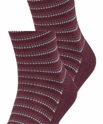 Esprit Socken Piqu Stripe 2-Pack Dunkelrot/Lila/Bordeaux