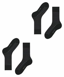 Esprit Socken Piqu Stripe 2-Pack Schwarz