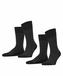 Esprit Socken Piqu Stripe 2-Pack Schwarz