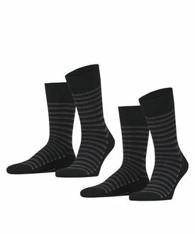 Esprit Socken Piqu Stripe 2-Pack Schwarz