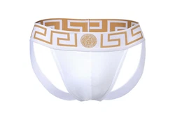 Versace Tanga Herren Jockstrap Weiß/Orange/Lila/Creme