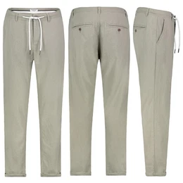 Chinos Herren Leinen Hose Leinenhose Regular Freizeithose Sommer