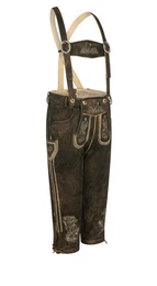 Nbler Trachtenlederhose Lederhose Kniebund Theobald Leo in Dunkelbraun von Nbler