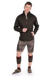 Tom Collins Outdoorjacke Strickfleecejacke Herren TAZIANO braun/schilfgrün
