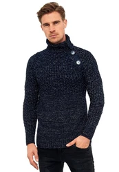 Rusty Neal Strickpullover Dunkelblau/Hellblau