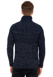 Rusty Neal Strickpullover Dunkelblau/Hellblau