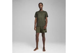 PUMA Yogashirt Studio Foundation Wash Trainings-T-Shirt Herren Dunkelgrün/Khaki