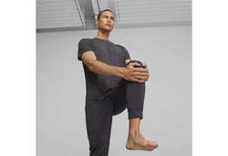 PUMA Yogashirt Studio Foundation Wash Trainings-T-Shirt Herren Dunkelgrau/Grau