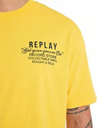 Replay T-Shirt mit Logodruck Gelb
