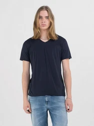 Replay V-Shirt Dunkelblau/Schwarz