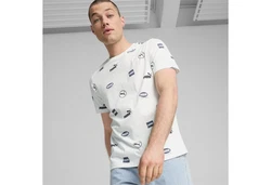 PUMA T-Shirt POWER Herren Weiß/Silber/Grau