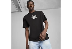 PUMA T-Shirt GRAPHICS Bicycle Kick Herren Schwarz