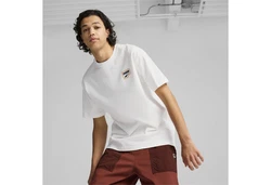 PUMA T-Shirt DOWNTOWN Relaxed Graphic T-Shirt Weiß/Grau