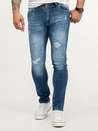 Straight-Jeans Herren Jeans Stonewashed Blau RC-2436