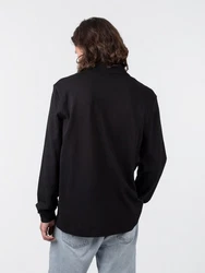 Lacoste Langarm Poloshirt Chemise Polo Tee Schwarz
