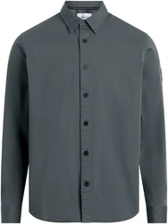 Calvin Klein Jeans Langarmhemd Monologo Badge Relaxed Shirt Hellgrau/Dunkelgrau/Grau/Dunkelgrün