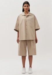 Businesshemd Oversized Kurzarm Reverskragen Uni
