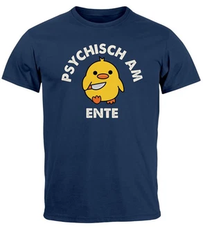 MoonWorks T-Shirt Psychisch am Ente Messer Witz Wortspiel Statement MoonWorks T-Shirt Psychisch am Ente Messer Witz Wortspiel Statement