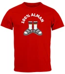 MoonWorks Print-Shirt Herren T-Shirt 100 Prozent Alman Meme Witz Deutscher Deutschland Rot