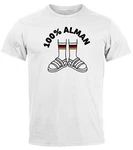 MoonWorks Print-Shirt Herren T-Shirt 100 Prozent Alman Meme Witz Deutscher Deutschland Grau/Braun/Weiß/Schwarz/Hellblau/Rot