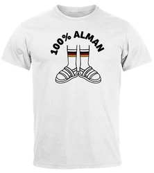 MoonWorks Print-Shirt Herren T-Shirt 100 Prozent Alman Meme Witz Deutscher Deutschland Grau/Braun/Weiß/Schwarz/Hellblau/Rot