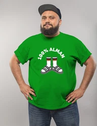 MoonWorks Print-Shirt Herren T-Shirt 100 Prozent Alman Meme Witz Deutscher Deutschland Grün/Neonfarben/Dunkelgrün