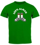 MoonWorks Print-Shirt Herren T-Shirt 100 Prozent Alman Meme Witz Deutscher Deutschland Grün/Neonfarben/Dunkelgrün