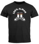 MoonWorks Print-Shirt Herren T-Shirt 100 Prozent Alman Meme Witz Deutscher Deutschland Schwarz/Rot