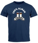 MoonWorks Print-Shirt Herren T-Shirt 100 Prozent Alman Meme Witz Deutscher Deutschland Blau