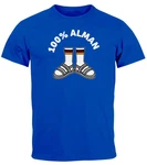 MoonWorks Print-Shirt Herren T-Shirt 100 Prozent Alman Meme Witz Deutscher Deutschland Blau/Hellblau