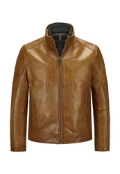 Milestone Lederjacke MSBender Braun/Beige