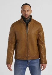Milestone Lederjacke MSBender Braun/Beige