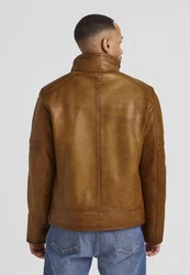 Milestone Lederjacke MSBender Braun/Beige