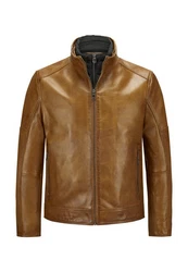 Milestone Lederjacke MSBender Braun/Beige