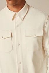 Next Hemdjacke aus Jersey Weiß/Khaki/Beige/Orange