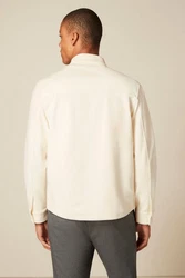 Next Hemdjacke aus Jersey Weiß/Khaki/Beige/Orange
