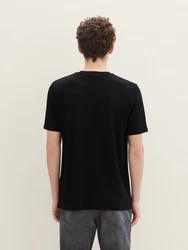 TOM TAILOR Denim T-Shirt mit Logo Print schwarz/weiß