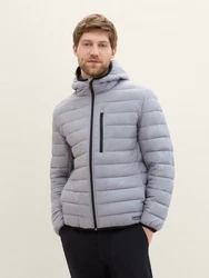 TOM TAILOR Denim Jacke mit Kapuze Grau/Hellblau