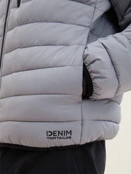 TOM TAILOR Denim Jacke mit Kapuze Grau/Hellblau