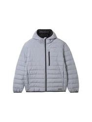 TOM TAILOR Denim Jacke mit Kapuze Grau/Hellblau