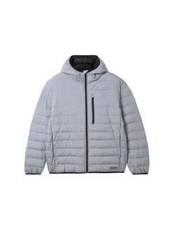 TOM TAILOR Denim Jacke mit Kapuze Grau/Hellblau