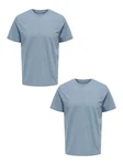 ONLY & SONS T-Shirt 2er-Set Rundhals Kurzarm (1-tlg) [7642] Hellblau (7642)