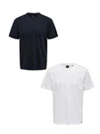 ONLY & SONS T-Shirt 2er-Set Rundhals Kurzarm (1-tlg) [7642] Blau/Weiß (7642)