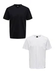 ONLY & SONS T-Shirt 2er-Set Rundhals Kurzarm (1-tlg) [7642] Schwarz/Weiß (7642)