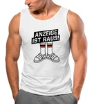 MoonWorks Herren Tanktop Alman Anzeige ist raus Meme Witz Deutschland Parodie Rosa/Rot/Dunkelgrau/Weiß
