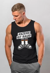 MoonWorks Herren Tanktop Alman Anzeige ist raus Meme Witz Deutschland Parodie Dunkelgrau/Schwarz/Rot/Rosa/Braun