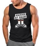 MoonWorks Herren Tanktop Alman Anzeige ist raus Meme Witz Deutschland Parodie Dunkelgrau/Schwarz/Rot/Rosa/Braun