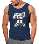 MoonWorks Herren Tanktop Alman Anzeige ist raus Meme Witz Deutschland Parodie Blau/Dunkelgrau/Dunkelblau/Rot