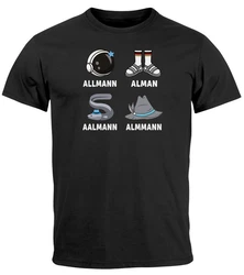 MoonWorks Print-Shirt Herren T-Shirt Alman Meme Wortspiel Parodie Deutschland Grau/Blau/Schwarz